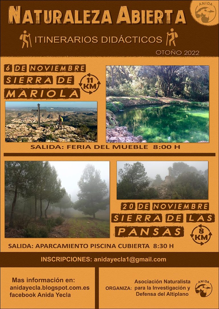 ANIDA RECORRERÁ ESTE DOMINGO LA SIERRA DE MARIOLA, EN BOCAIRENTE