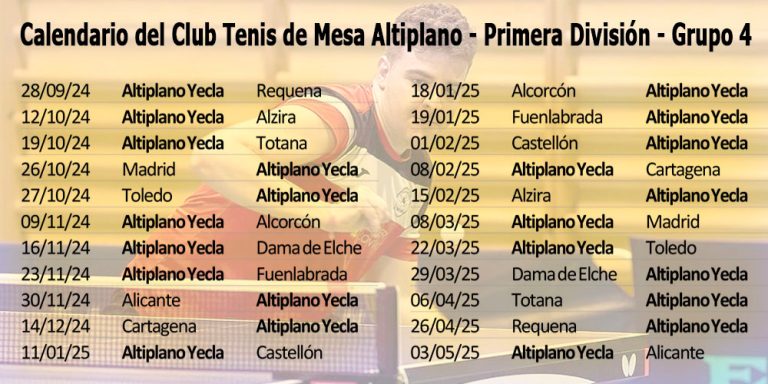 El Club Tenis de Mesa Altiplano comienza su aventura en Primera