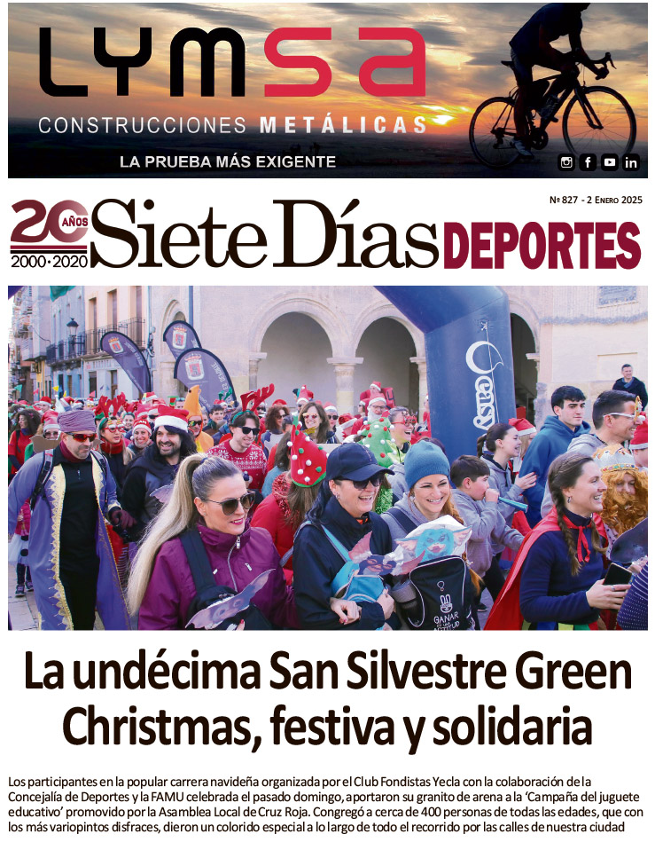 DEPORTES SIETE DÍAS YECLA – Edición 827 – Jueves 2 de enero de 2025