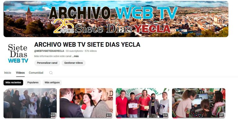 SIETE DÍAS publica su archivo web tv en YouTube con cerca de 600 reportajes en torno a Yecla