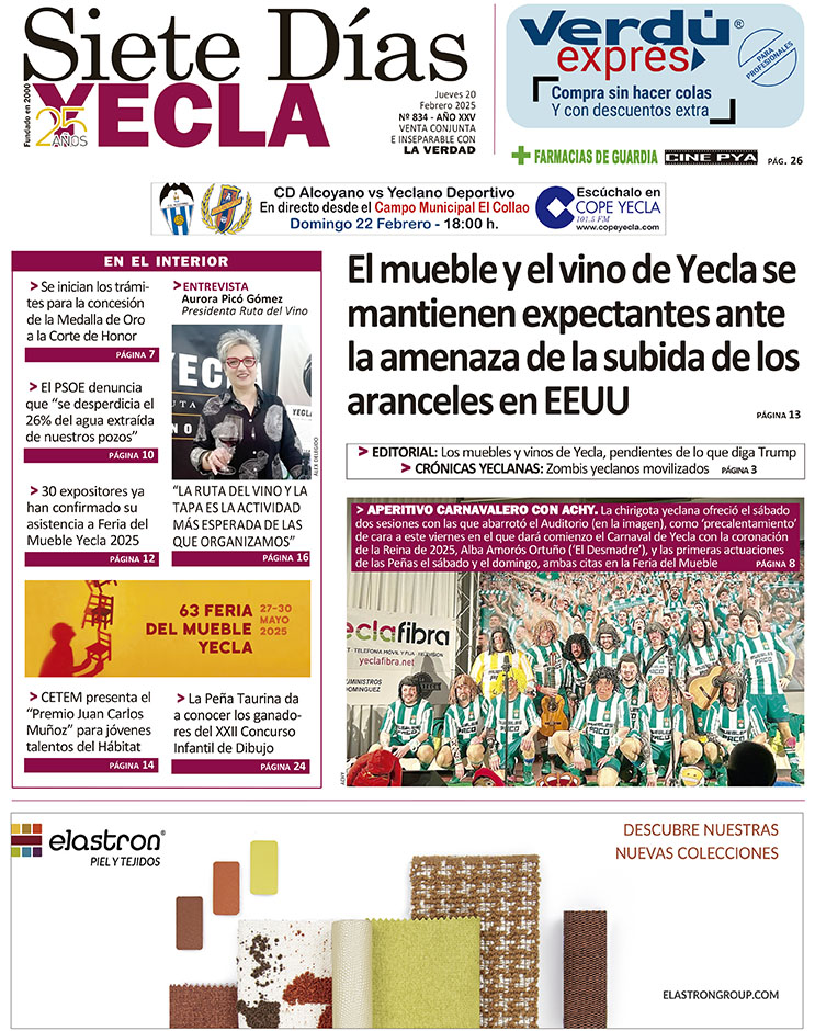 SIETE DÍAS YECLA – Edición 834 – Jueves 20 de febrero de 2025